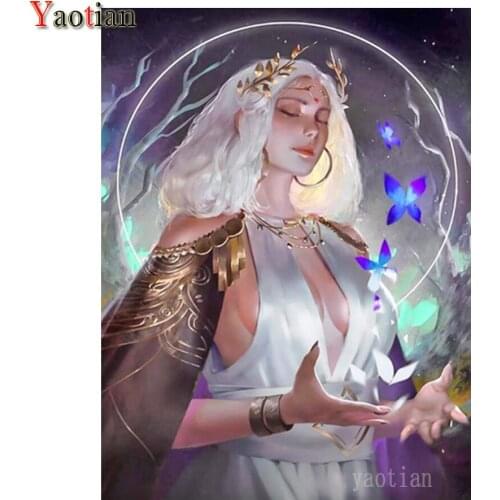 Full Square Drill 5D DIY Diamond Painting Fantasy Girl Butterfly Anime Diamond Embroidery Cross Stitch Kit Rhinestone Handmade