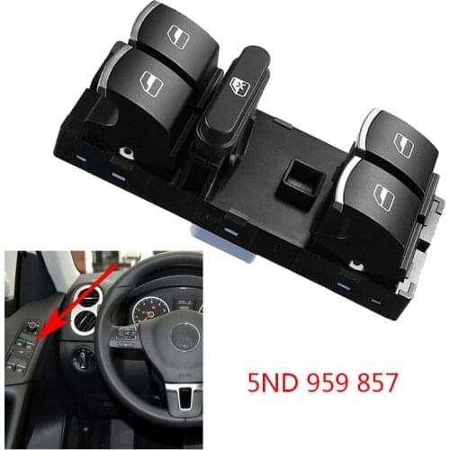 Car Master Power Window Switch 5ND 959 857 for VW CC Tiguan Passat B6 Golf Jetta MK5 MK6 Driver Side Console Control Lifter
