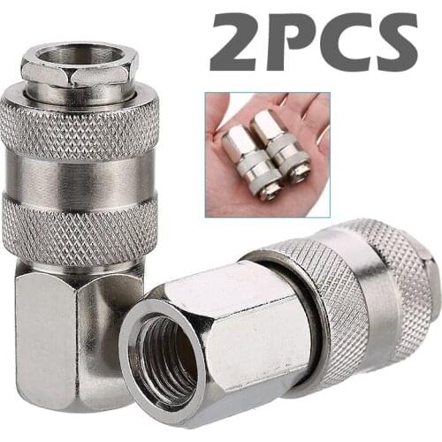 2pcs Air Quick Connector 1/4 BSP Female Euro Compressor Connectors Air Line Hose Quick Release Connector Fitting Quick Coupler