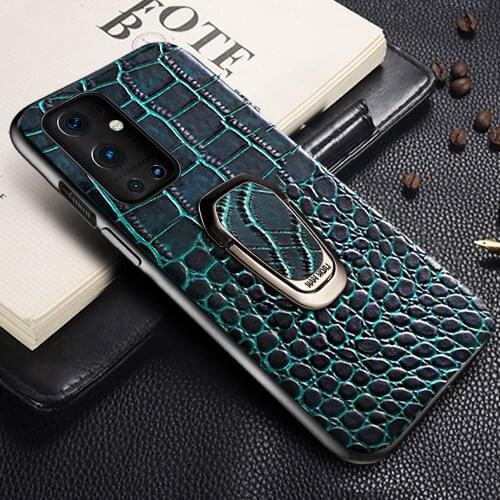 Genuine Leather Magnetic Kickstand Ring Phone Cover Case for Oneplus 9 Pro 9R 8T 8 Pro Nord 7T Pro 7 Pro 6 6T 5 5T 9Pro One Plus