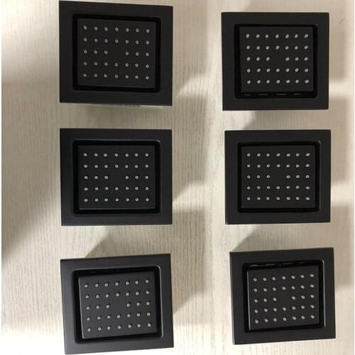 Conceal Wall Mounted Black Shower Body Jet Brass Massage Body Jets Blacked Rainfall SPA Shower Head Jetting Faucet 130*120mm NEW