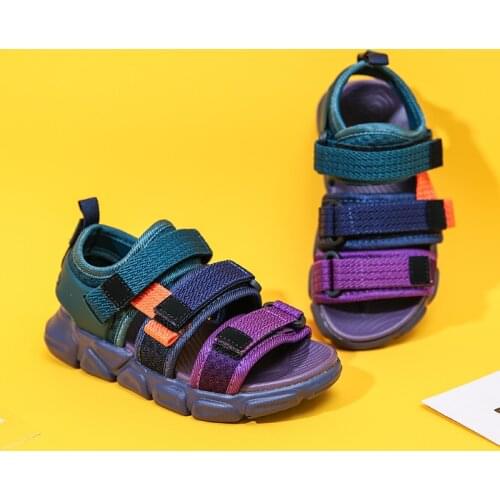 Childrens sandals Fashion colourful Boys Sandals Big Kids 2021 New Soft Sole Girls Sports Sandals Childrens Beach Shoes