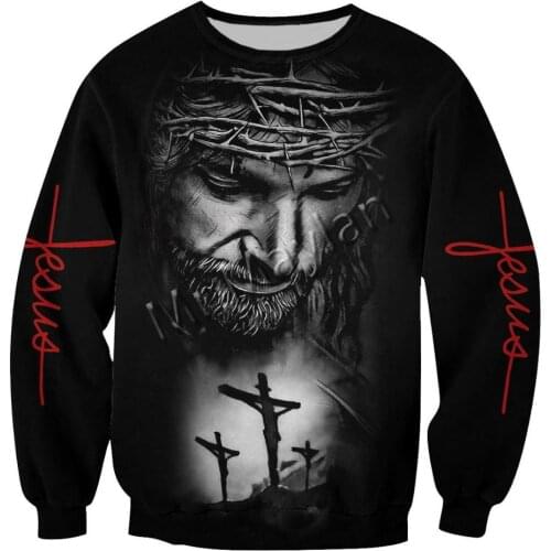 Harajuku Premium God Christian Catholic Jesus Retro Men Streetwear Pullover 3DPrint Unisex Cool Tshirt Zip/Hoodie/Sweatshirt S-8