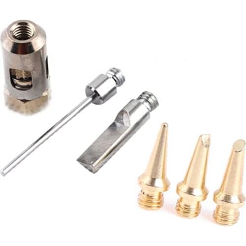 HOT 6 Pcs Flame Butane Gas Soldering Tips+Nozzle Butane Gas Solder Tip For Mt-100 Ht-1937 Butane Gas Soldering Iron Kit Welding