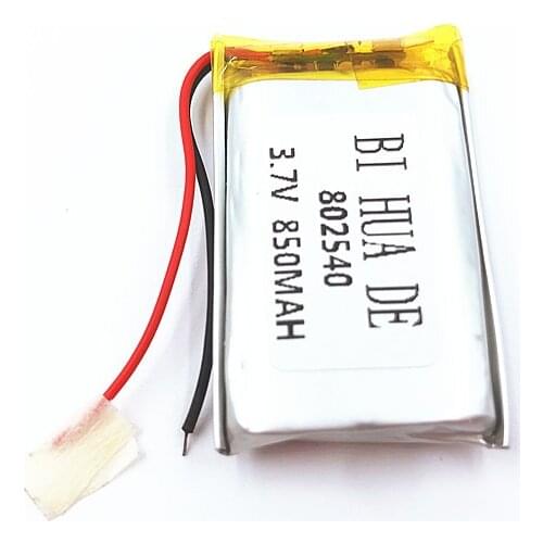 3.7v li po li-ion batteries 3 7v Packet 3.7V polymer lithium battery 802540 082540 850MAH For GPS MP3 MP4 MP5 LED Light