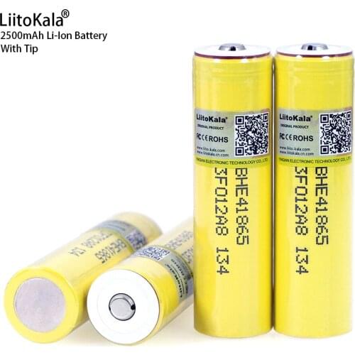1-10PCS Liitokala HE4 2500mAh Li-lon Battery 18650 3.7V Power Rechargeable batteries Max discharge current 20A with Tip