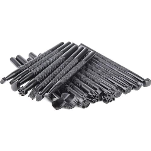 MIUSIE 20 PCS Leather Stamping Tools Different Shape Saddle Making Stamp Punch Set Leather Craft DIY Working Tool