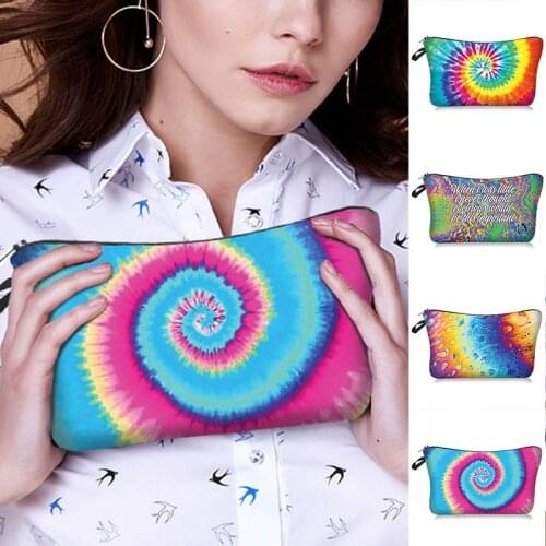 Fashion Cosmetic Bag Geometric Print Color Toiletry Tool Makeup Organizer Travel Pouch Colorful Personality Printed Cosmetic Bag