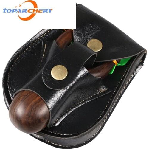 Sandalwood Slingshot Set Black Slingshot Bag With Magnet Pill Flat Rubber Band Outdoor Hunting Slingshot Portable Set