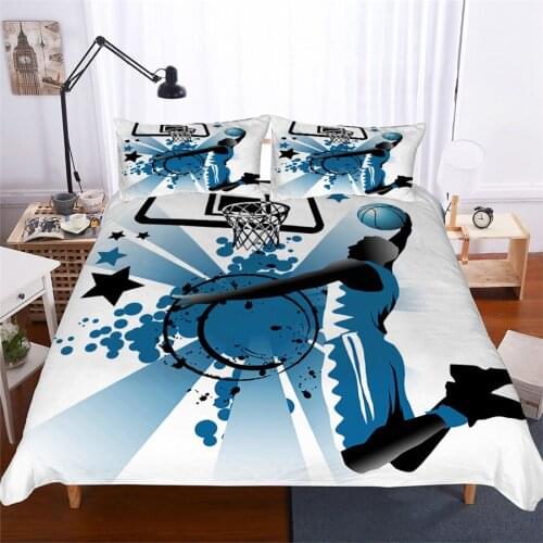 Bedding Set 3D Printed Duvet Cover Bed Set Basketball Home Textiles for Adults Lifelike Bedclothes with Pillowcase #LQ04