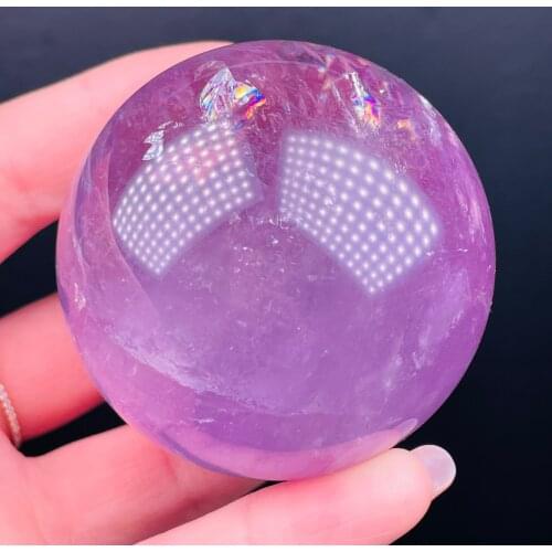 Natural Rainbow Amethyst Crystal Ball Polished Healing From Chakra