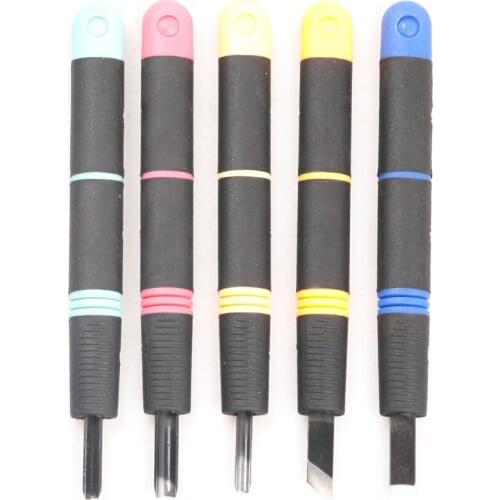 5Pcs Multi-shape Knife 135mm Shank Length Wood Carving Woodcut Carbon Steel Knife with Plastic Handle For Woodworking Engraving