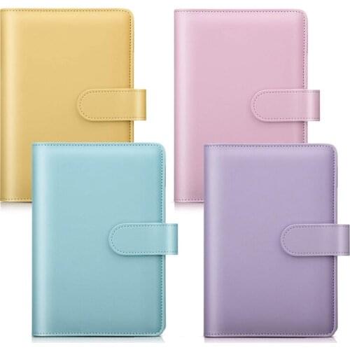 NEW-4 PCS A6 PU Artificial Leather Notebook Binder Cover Refillable 6 Holes Binder for A6 Filler Paper Loose Leaf Binder