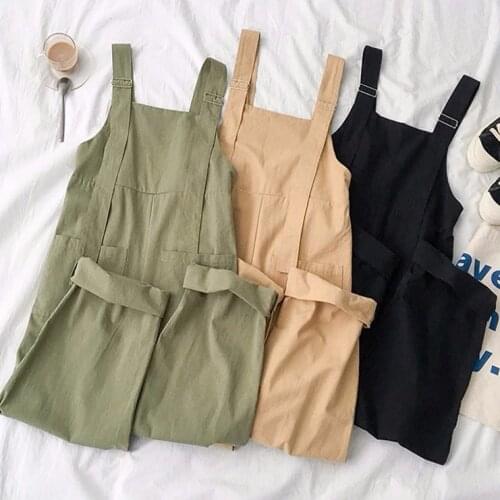 Autumn bib female student Korean style wide-leg one-piece overalls casual pants pants for women womens work pants