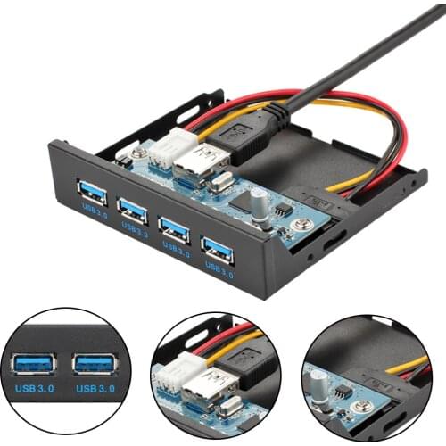 Computer Expansion Board PCIE to 4 Ports USB 3.0 PC Front Panel PCIE USB Adapter 3.5" USB3.0 Panel Bracket PCI Computer Case