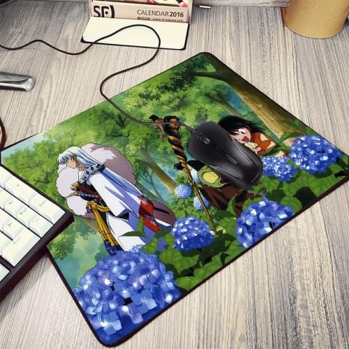 Hot Popular Anime Style Pattern Computer Mousepad Inuyasha Comfortable Soft Rubber Table Mat Mini Size Easy To Carry