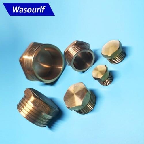 WASOURLF Screw Cap 1/2 3/4 1/8 Inch Male Thread Cover Connector Brass For Home Hardware Nuts Pipe Hose Toilet Tube Accessories