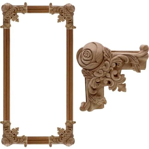 RUNBAZEF Rose Horn Flower Furniture Wall Frame Creative Home Decor Decorations Wood Figurines Miniatures Accessories Applique