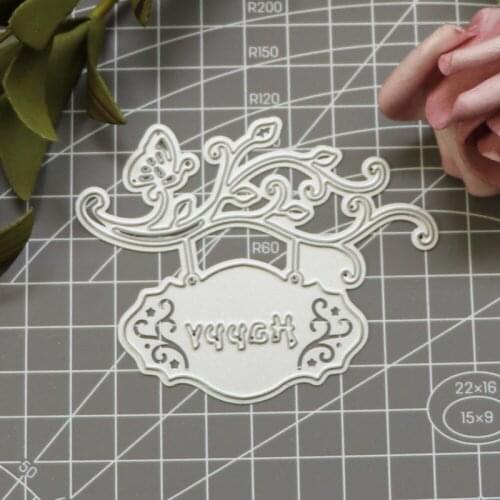 Happy Word Butterfly Branches Metal Cutting Dies Stencil Scrapbooking Photo Album Card Paper Embossing Craft DIY Cutting Dies