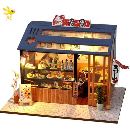 DIY-KIT DIY Doll House Wooden Doll Houses Miniature Dollhouse Furniture Kit Toys For Children Christmas Gift TD28