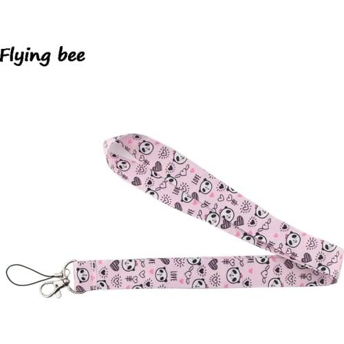 Flyingbee Panda Kwaii animal Lanyard Phone Rope Keychains Phone Lanyard for Keys ID Card Cartoon Lanyards For Men Women X0383