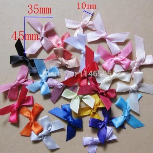 Mixed 50pcs Solid Polyester Ribbon Bowtie Kawaii Garment Craft jewelry accessory gift decorated/satin silk flower
