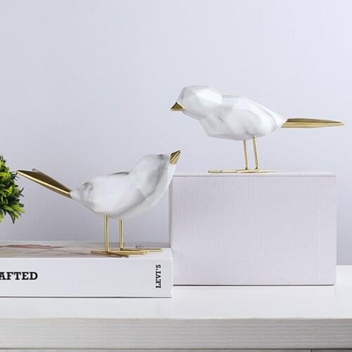 MODERN MARBLED GEOMETRIC ORIGAMI BIRD CRAFTS ORNAMENTS LIVING ROOM OFFICE FURNISHINGS MODERN HOME DECORATION ACCESSORIES GIFTS