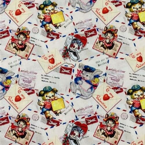 Vintage Showa rabbit cat squirrel Lolita cotton fabric Sewing Quilting Needlework Material DIY Handmade Lolita skirt turban