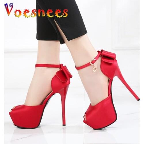 2020 New High-heeled Women Sandals Fish Mouth Shoes Spring and Summer Waterproof Platform Silk Back Strap Bow Dance Shoes Sexy