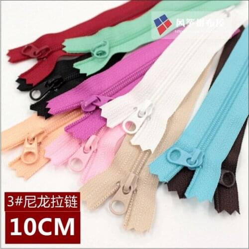Ykk3 nylon zipper classic round toe zip bags 10 10cm long