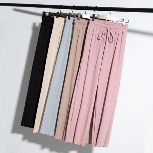 Women Loose Trousers Female Elastic High Waist Vintage Drawstring Pants Large Casual Pantalones Mujer WDC7795