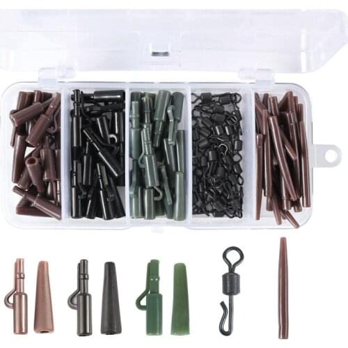 120 Piece Carp Fishing Tackle Fishing Accessories Wear-Resistant Casing Double Crochet Pin Rubber Tip Tube Fishing Set
