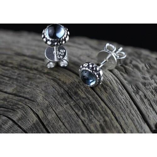 2018 Earings Fashion Jewelry Ms L&p Items S925 Pure Ornaments Contracted Manual Topaz Stone Earring Delicate And Cabinet