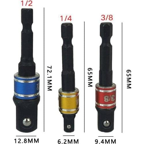3pcs Drill Socket Adapter Power Extension Bars Multi Color Safe Socket Bit Adapter Drill Nut Drivers