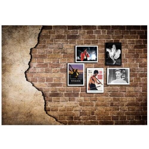 3D wall murals wallpaper custom picture mural wall paper 3D Stereo Retro Brick Wall Wallpaper Star Poster Background wall decor