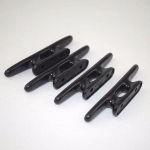 4PCS Boat Cleat 6" Black Nylon Plastic Open Base For Marine Boat
