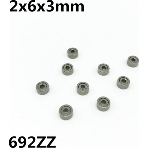 50Pcs 692ZZ L-620 2x6x3 mm Deep groove ball bearing Miniature bearing High quality Advanced High speed 692Z