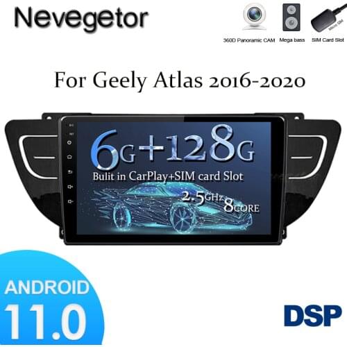 Android 11 For Geely Atlas NL-3 2016-2020 Car Radio Multimedia Video Player GPS Navigation NO DVD 2 Din Octa-Core