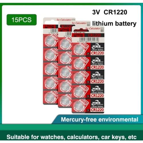 15pc cr1220 DL1220 BR1220 ECR1220 LM1220 KCR1220 KL1220 3v For Eaxell button cell coin batteries for watch For LED Lights Toys