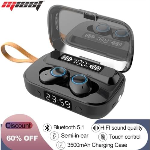 Miest New Bluetooth V5.1 Earphones Wireless Headphones With Microphone Sports Waterproof Headsets Charging Box For Android IOS