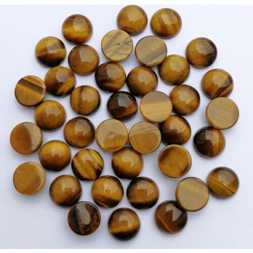 Fashion Nature tiger eye Stone beads no hole charm 12mm round CAB Cabochon for jewelry making Wholesale 50pcs/lot