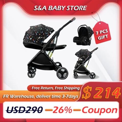 Baby Stroller Fast and Free Shipping Stroller Accessories 2in1 Light baby walk r High-Land Scape Pram Portable Carriage on 2021