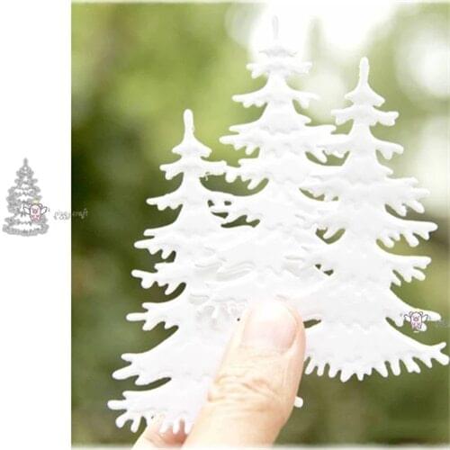 Spruce Tree Oil Lamp Set Metal Cutting Dies Stencil Scrapbooking Embossing New Christmas Craft Stamps
