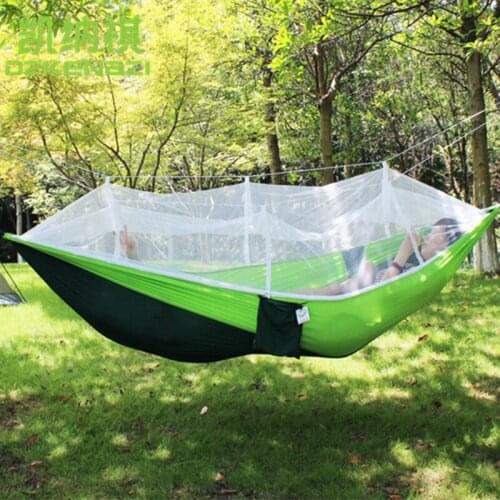 2.6 x 1.3M - 1.35M High Strength Camping 210T Parachute Hammock Hanging Bed With small mesh of Mosquito Net