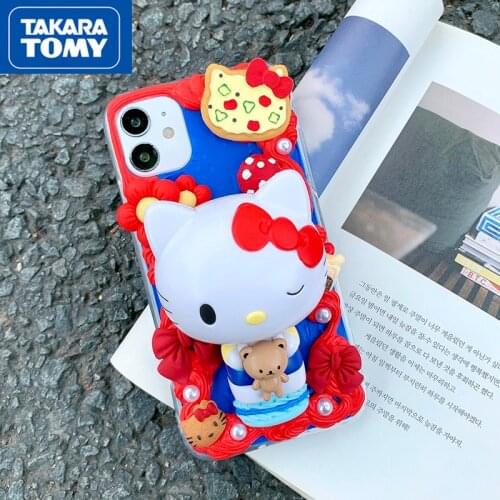 Takara Tomy Hellokitty Creative Creamy Glue Phone Case for IPhone 7/8P/X/XR/XS/XSMAX/11/12PRO/12 Mobile Couple Protection Case