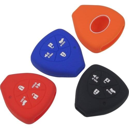 Kutery 10PCS Silicone Colorful Remote Car Key Cover 4 BTN For Toyota Corolla Camry Cruiser Pardo Prius Protection Replacement