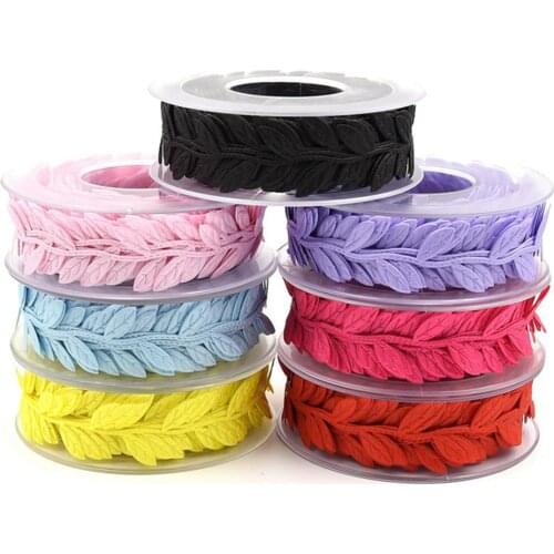 15m Leaves Ribbon Scrapbook DIY New Year Christmas Crafts Gift Wrapping Decor Handmade Ribbon Gift Wrapping Hair Bows DIY Ribbon
