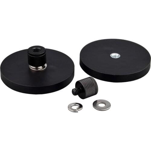 1-2PC 55lb Rubber Coated Magnetic Mounting with 1/4’’&3/8’’Female Thread Scratch Free Neodymium Magnet Base for Camera/Led/Tools