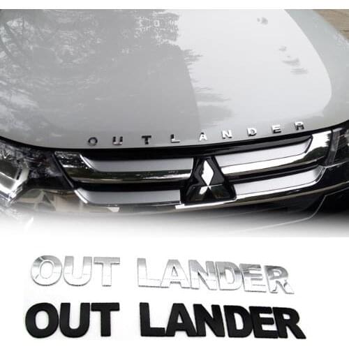 Car Metal 3D Letters Hood Emblem Logo Badge Car Stickers Styling Car Accessories Wording 3D Letter For Outlander
