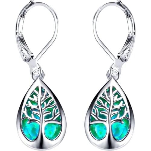Fashion Women Earrings Life Tree Drop Earrings Vintage Wedding Valentine Day Gift Girl Jewelry Accessories Free Shipping
